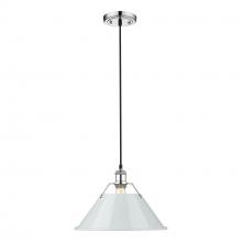  3306-L CH-DB - Orwell CH Large Pendant - 14" in Chrome with Dusky Blue shade